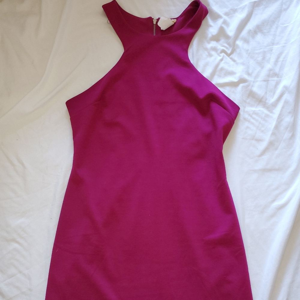 Cute magenta above the knee cocktail, party dress